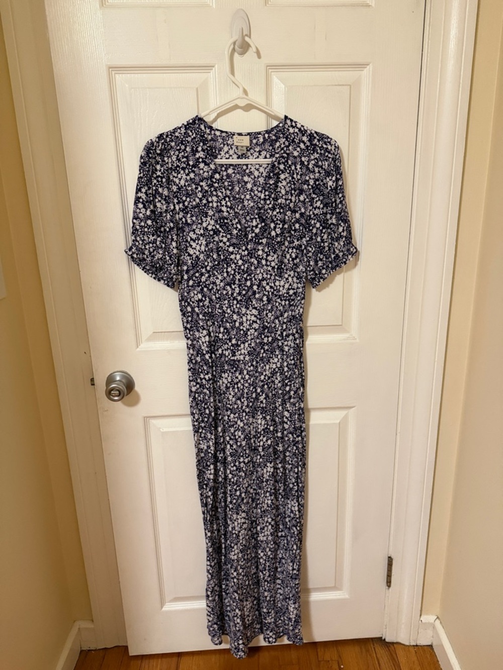 Navy and White Floral Dress
